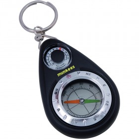 Munkees 3154 брелок-компас Compass with Thermometer black