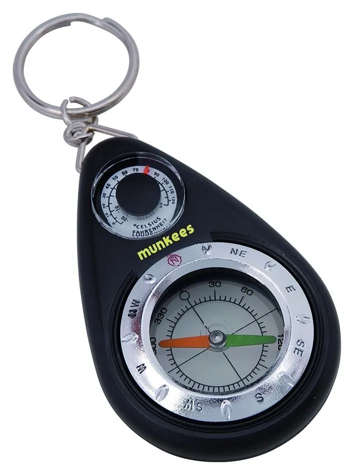 Munkees 3154 брелок-компас Compass with Thermometer black (3154-BK)