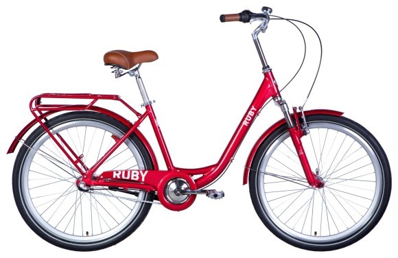 Велосипед уцінений AL 26" Dorozhnik RUBY PH PH рама-17" червоний 2024 крила, крило пер., крило зад., підніжка, дзвоник, укр