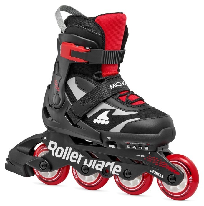 Комплект роликові ковзани Rollerblade Microblade black-red + захист