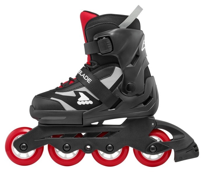 Комплект роликові ковзани Rollerblade Microblade black-red + захист