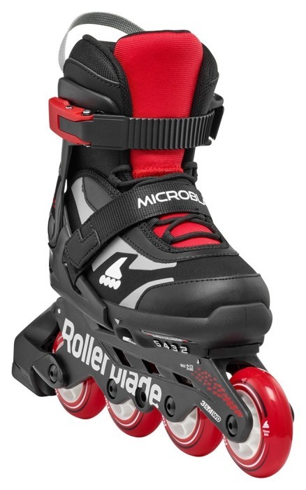Комплект роликові ковзани Rollerblade Microblade black-red + захист