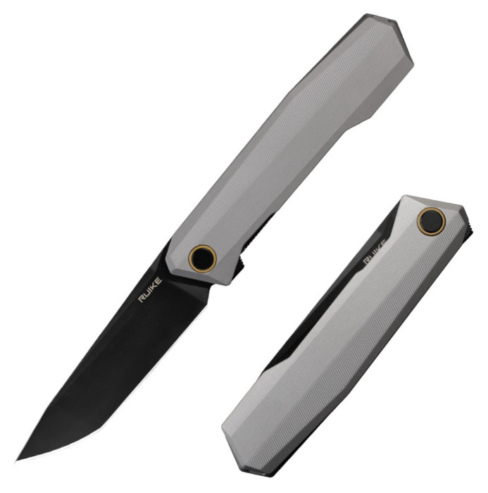 Ніж складаний туристичний Ruike P166-AК, (9.2 см) 14C28N / Aluminum сірий, укр, укр