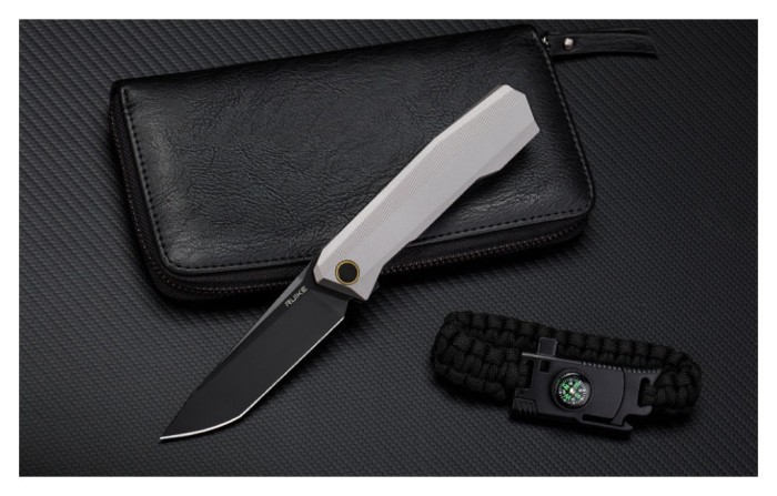 Ніж складаний туристичний Ruike P166-AК, (9.2 см) 14C28N / Aluminum сірий, укр, укр