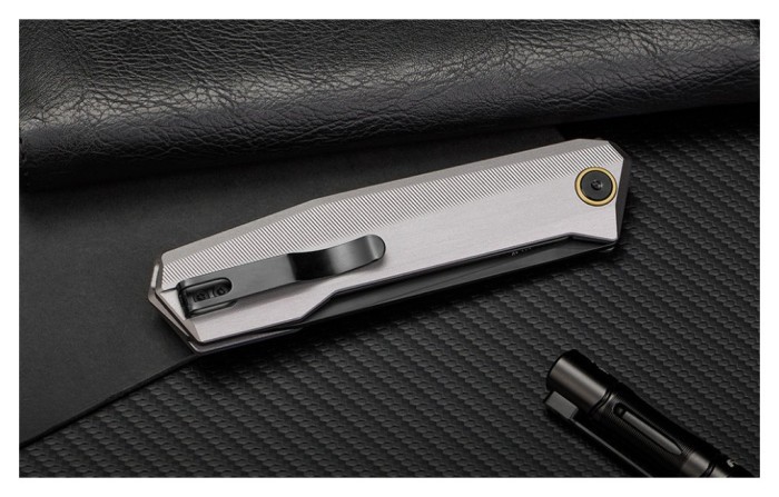 Ніж складаний туристичний Ruike P166-AК, (9.2 см) 14C28N / Aluminum сірий, укр, укр