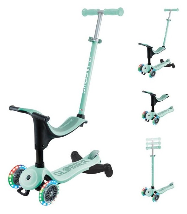 Самокат GLOBBER серії GO UP SPORTY 360 м"ятно-фісташковий, до 20/50кг 1+, колеса з підсв., укр, укр
