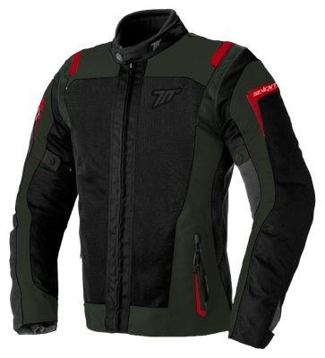 Мотокуртка Seventy JT66 SAHARA Military Green Red L