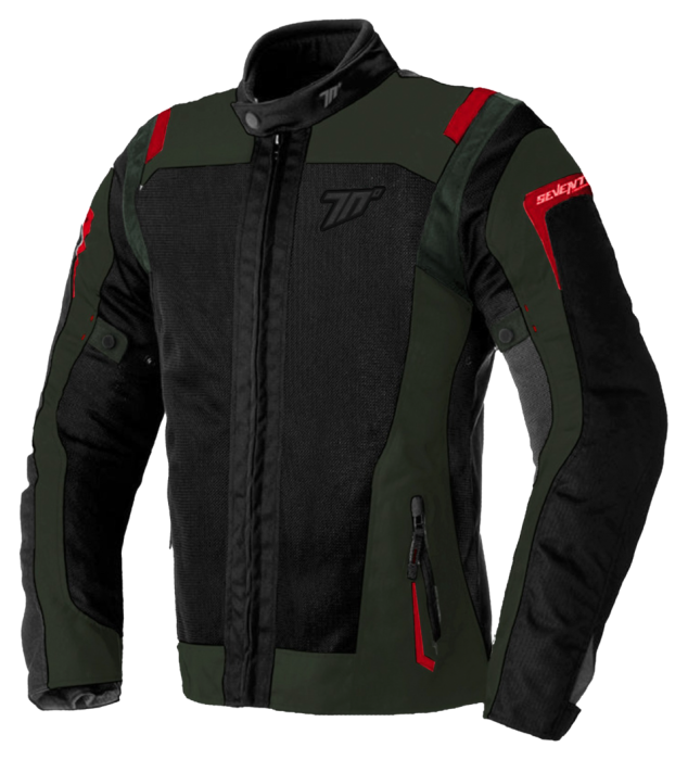 Мотокуртка Seventy JT66 SAHARA Military Green Red L