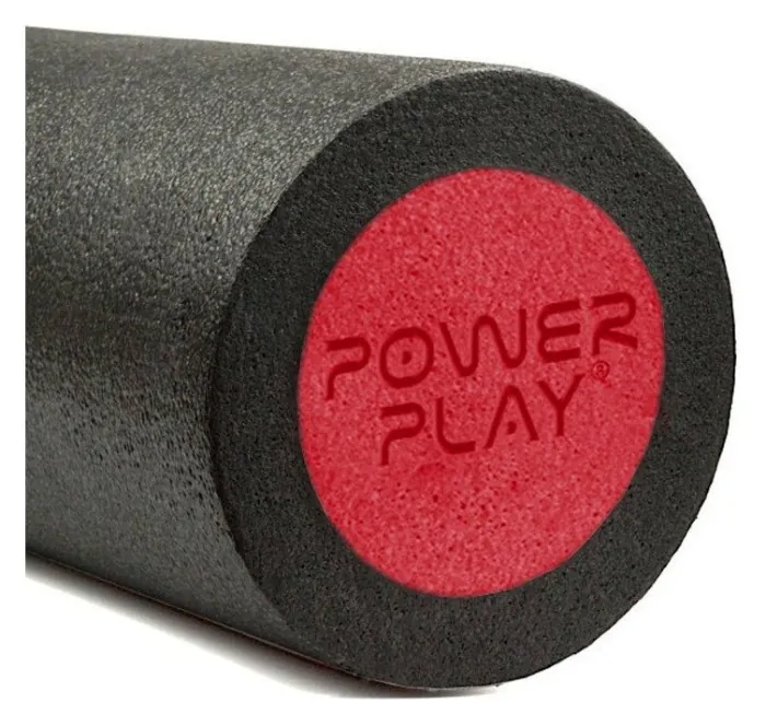Массажный ролик (роллер) гладкий PowerPlay 4021 Fitness Roller Черно-красный (45x15см.)