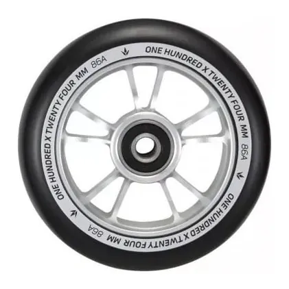 Колесо для трюкового самокату Blunt 10 Spokes Pro 100мм x 24мм - Silver/Black (FRD.047519)