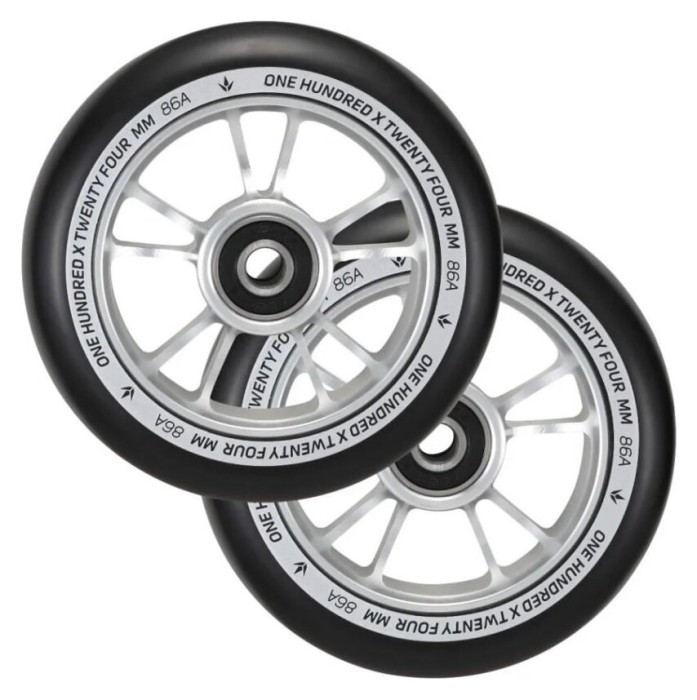 Колесо для трюкового самоката Blunt 10 Spokes Pro 100мм x 24мм - Silver/Black