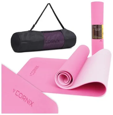 Коврики спортивные Cornix TPE 183 x 61 x 0.6 см для йоги и фитнеса XR-0005 Pink/Rose