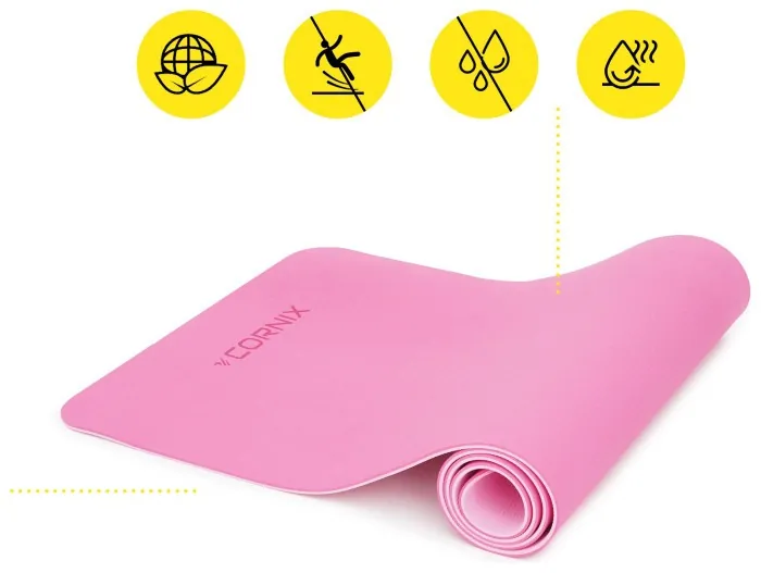 Коврики спортивные Cornix TPE 183 x 61 x 0.6 см для йоги и фитнеса XR-0005 Pink/Rose
