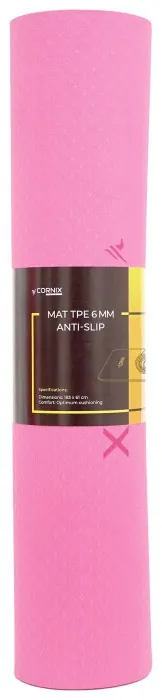 Коврики спортивные Cornix TPE 183 x 61 x 0.6 см для йоги и фитнеса XR-0005 Pink/Rose