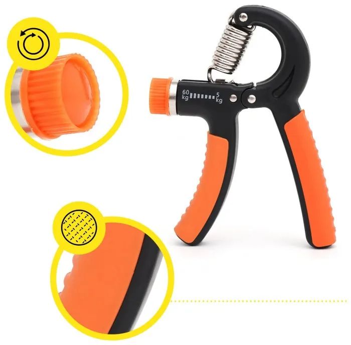 Еспандер кистьовий Cornix 5-60 кг з регульованим навантаженням XR-0144 Black/Orange