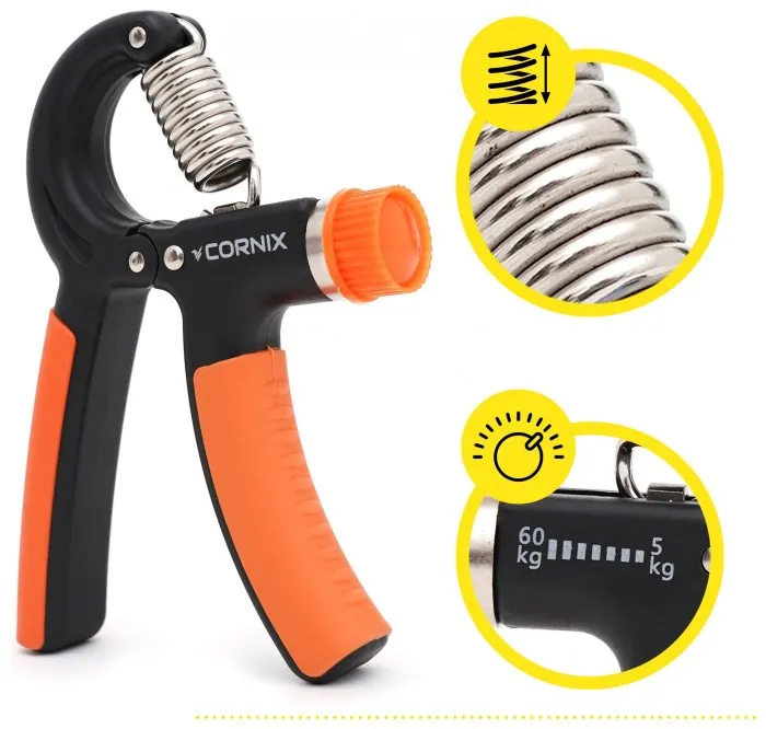 Еспандер кистьовий Cornix 5-60 кг з регульованим навантаженням XR-0144 Black/Orange