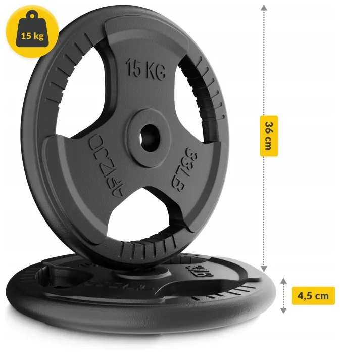 Диск металлический 4FIZJO 2 x 15 кг 26 мм Black (P-5905973401371)