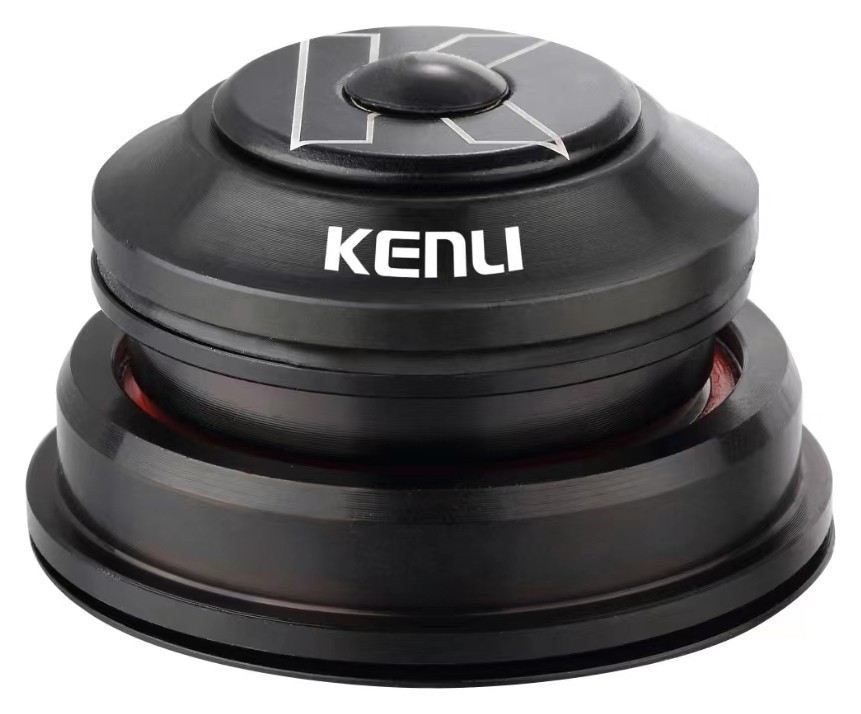 Рульова колонка б/різьб. п/інтегр. 1-1/8”-1.5”" KENLI KL-B332 на пром. підшипн. чорний (м) з перехідником на вилку (tapered) (чорний (м))