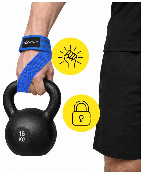 Лямки атлетичні для тяги Cornix Lifting Straps XR-0506 Blue