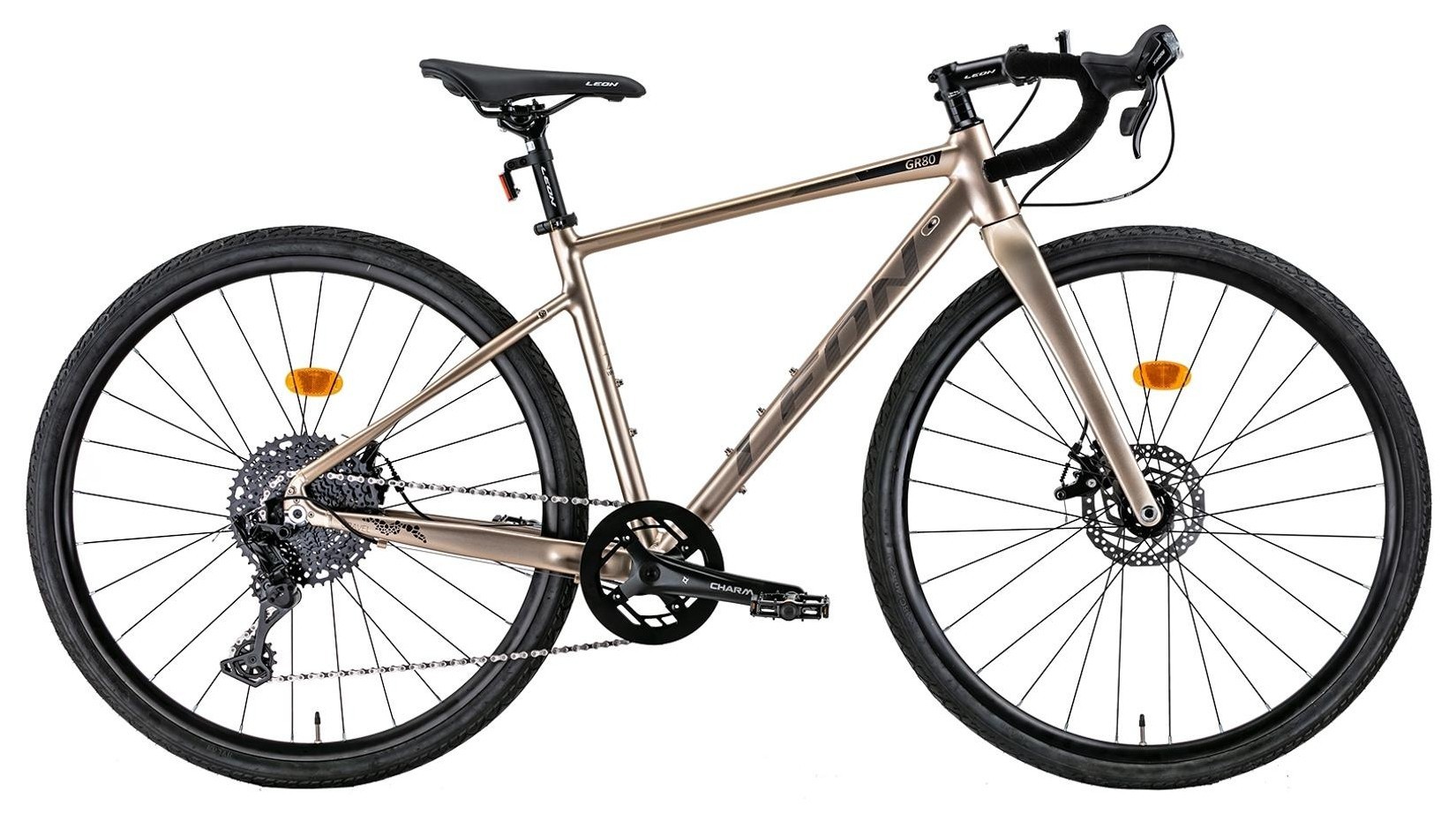 Велосипед 28" Leon GR-80 DD рама-2022 (бежевый с серым)