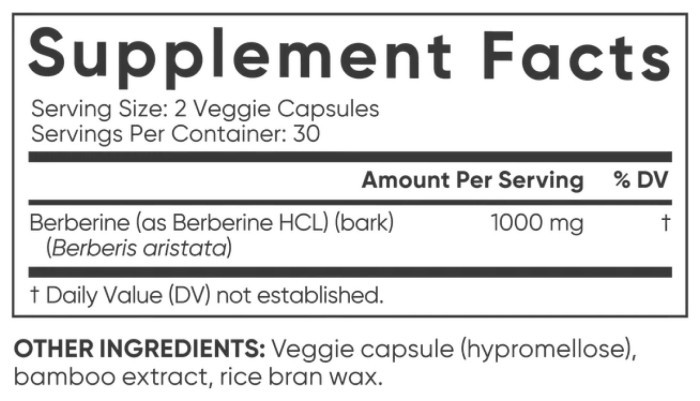 Berberine 500mg - 60 vcaps
