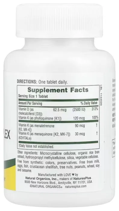 Vit D3 K2 2500 IU/120 mcg - 90 tabs