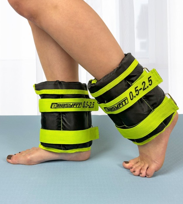 Утяжелители для ног и рук EasyFit наборные черно-оранжевые 0,5-2,5 кг (пара)
