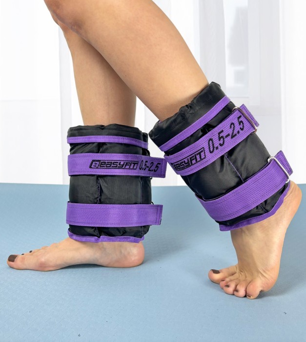 Утяжелители для ног и рук EasyFit наборные черно-оранжевые 0,5-2,5 кг (пара)