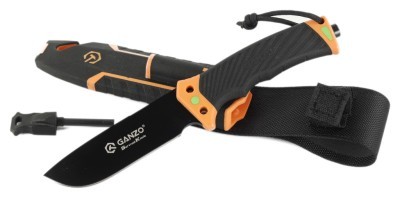 Ніж Ganzo G8012V2-OR помаранчевий (G8012V2-OR) з паракордом