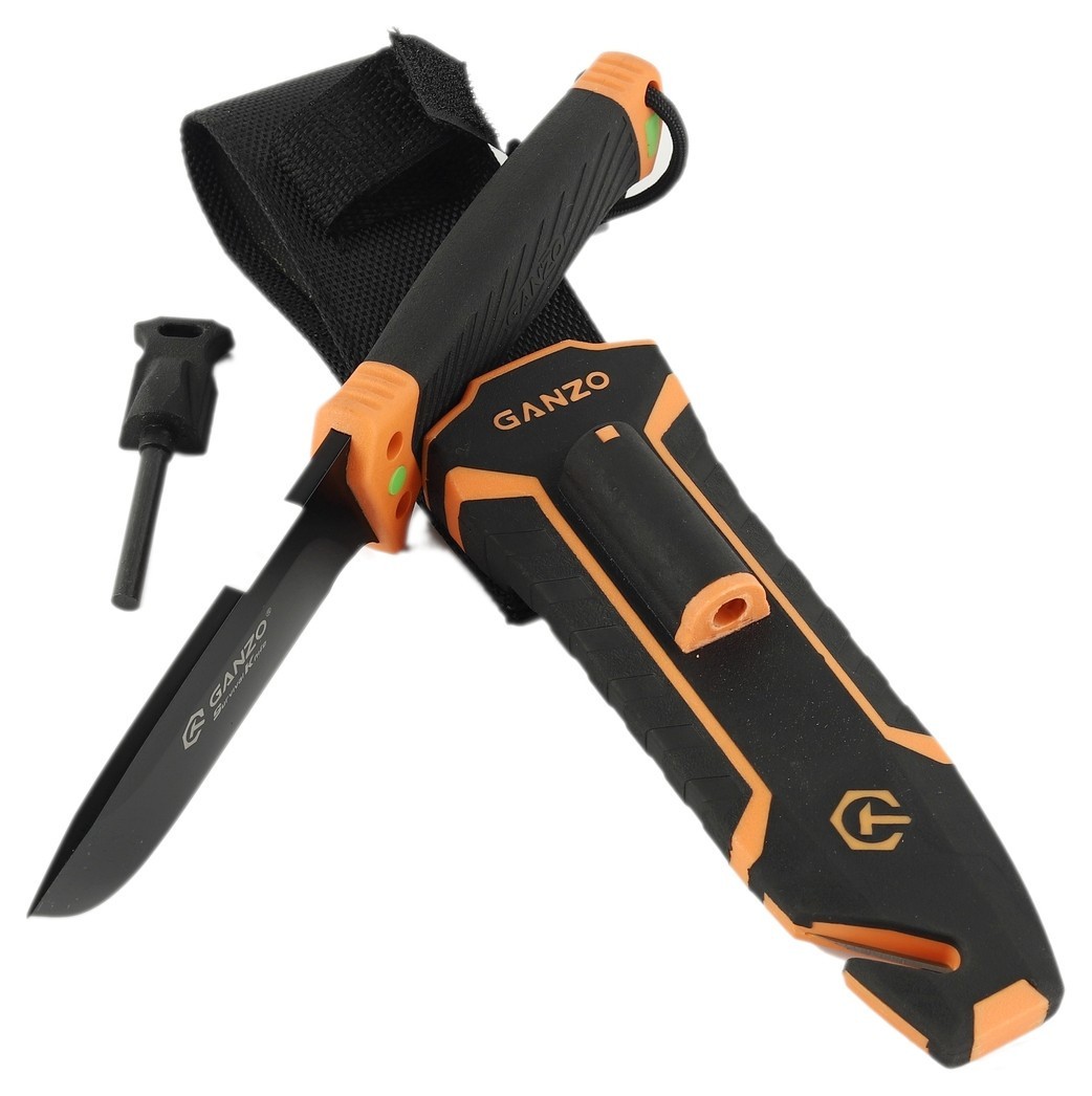 Ніж Ganzo G8012V2-OR помаранчевий (G8012V2-OR) з паракордом