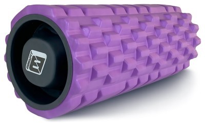 Масажний ролик EasyFit Grid Roller 33 см v.1.1 міцний масажер (фіолетовий)