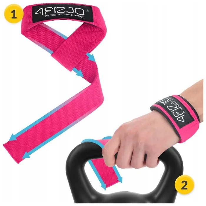 Лямки для станової тяги 4FIZJO Deadlift Straps Pink (P-5905973402293)