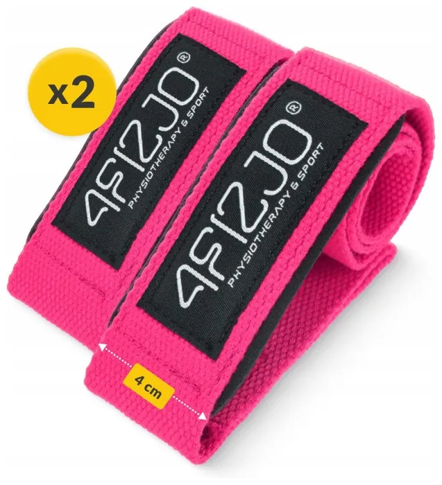 Лямки для станової тяги 4FIZJO Deadlift Straps Pink (P-5905973402293)