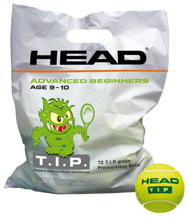 Мячи для тенниса HEAD ( 578280 ) 72B HEAD TIP green - Polybag - 6DZ 2020