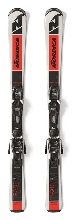 Лижі гірські комплект для підлітків Nordica TEAM J FDT+JR 7.0 130см Black/red/white (0A0345+0C9022ME001) (140 см чорний/червоний, чорний/білий)