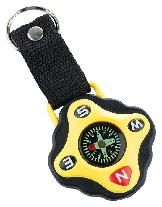 Munkees 3155 брелок-компас Key Fod Compass black-yellow, укр, укр