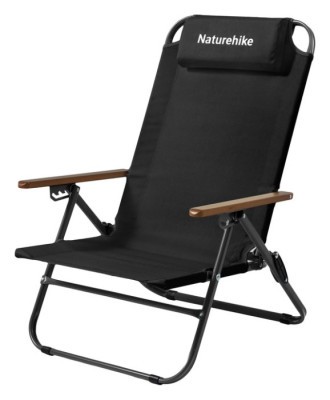 Крісло складане з регульованим нахилом Naturehike CNK2550JJ012, вуглецева сталь, чорний