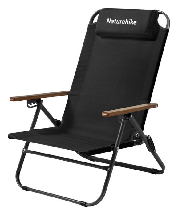 Крісло складане з регульованим нахилом Naturehike CNK2550JJ012, вуглецева сталь, чорний