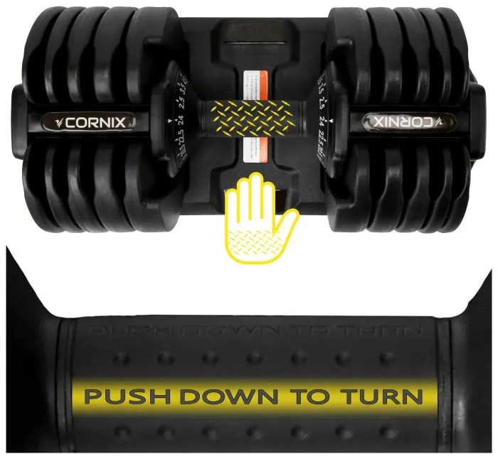 Гантеля з регульованою вагою Cornix 2.5-24 кг XR-0405 Black
