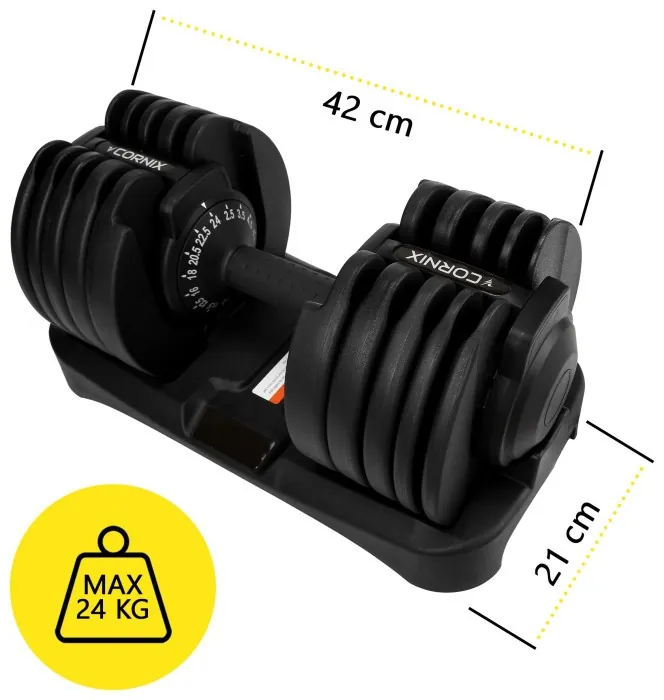Гантеля з регульованою вагою Cornix 2.5-24 кг XR-0405 Black