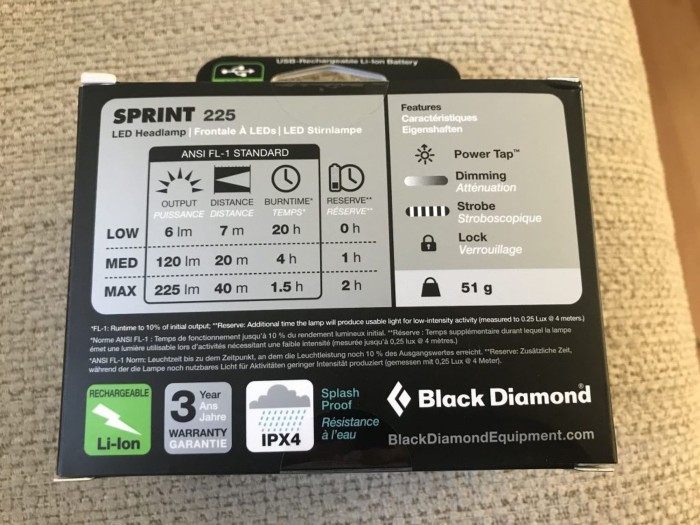Налобный фонарь Black Diamond Sprint, 225 люмен, Octane