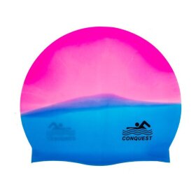 Шапочка для плавания CONQUEST SC01-A, розово-голубая