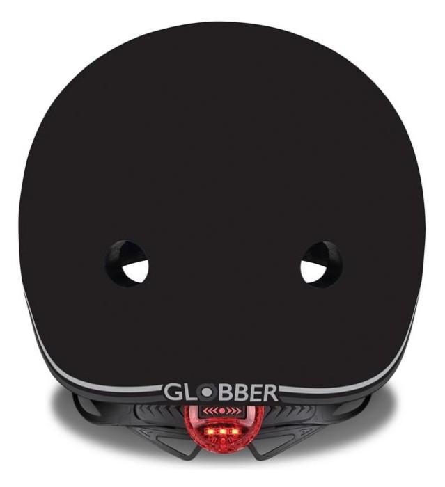 Шолом захисний дитячий GLOBBER GO UP LIGHTS, чорний, з ліхтариком, 45-51см