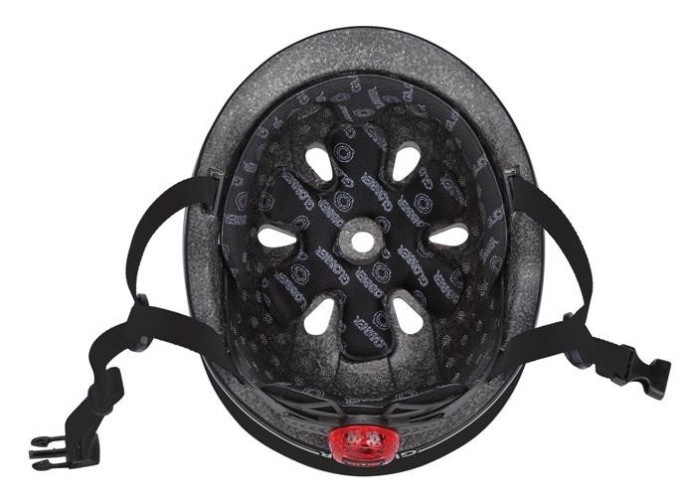 Шолом захисний дитячий GLOBBER GO UP LIGHTS, чорний, з ліхтариком, 45-51см