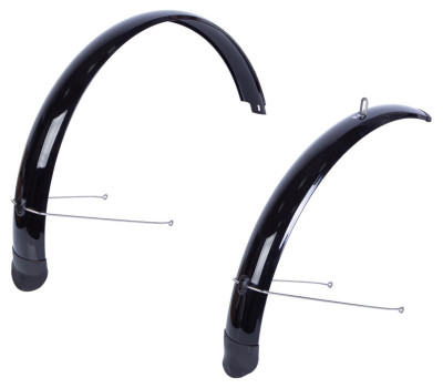 Крылья 27.5" Пластик полноразмерн. BRAVVOS X080 черный со стойкой f.375 r.375мм