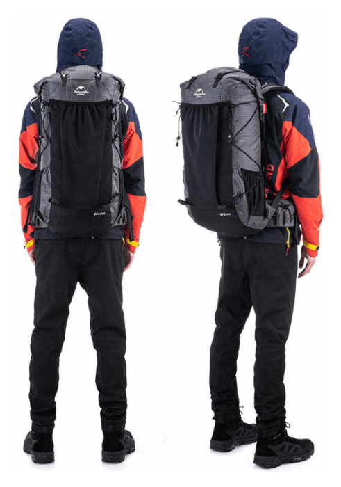 Рюкзак туристичний Naturehike Rock NH19BP095, 60+5 л, чорний