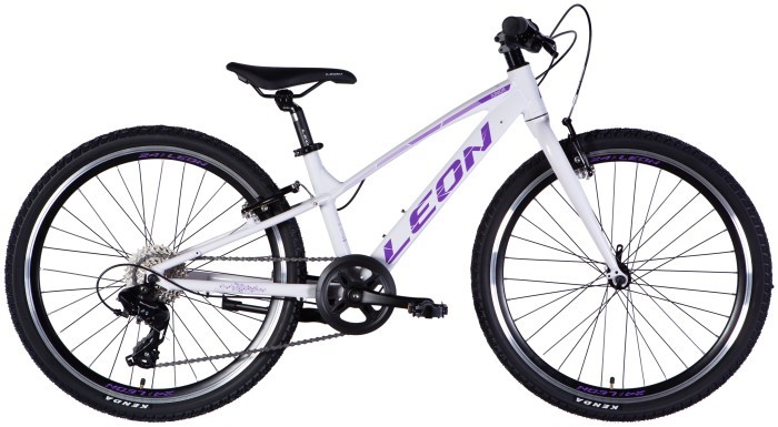 Велосипед AL 24" Leon JUNIOR Vbr CS рама-12" білий з бузковим 2025, укр, укр