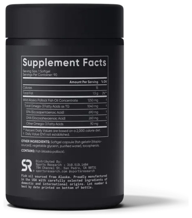 Omega-3 Fish Oil Alaska Pollock 1250mg - 90 softgels