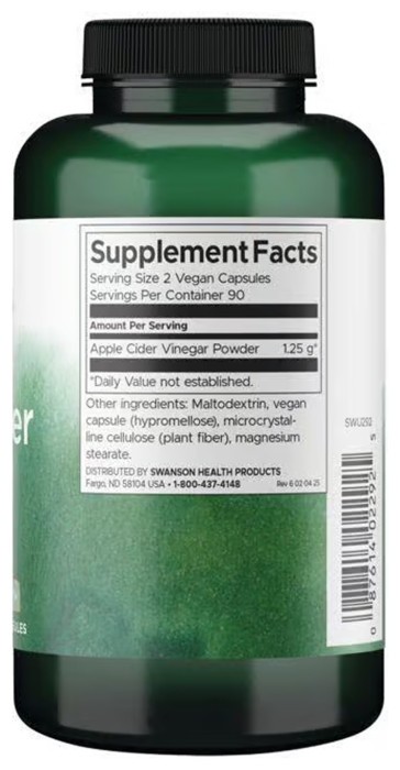 Apple Cider Vinegar High Potency 625mg - 180 caps