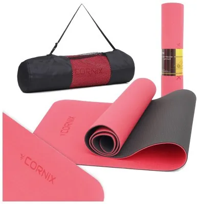Коврик спортивный Cornix TPE 183 x 61 x 0.6 см для йоги и фитнеса XR-0006 Red/Black